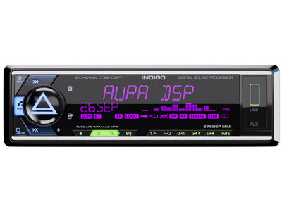 AURA автомагнитола INDIGO-876DSP MKII процессор, 4 RCA, 4х51 Вт.