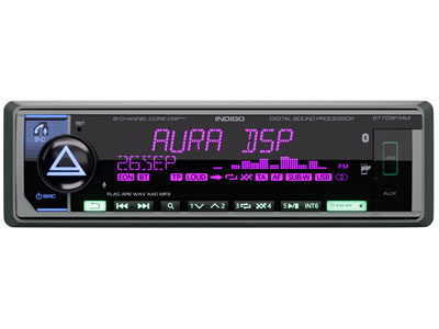 AURA автомагнитола INDIGO-877DSP MKII процессор, 4 RCA, 4х51 Вт.